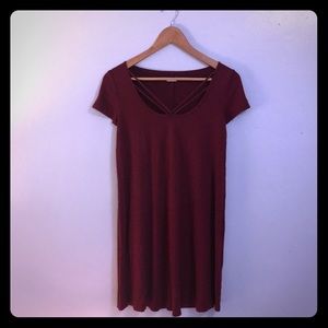 Hollister Maroon T-shirt Dress